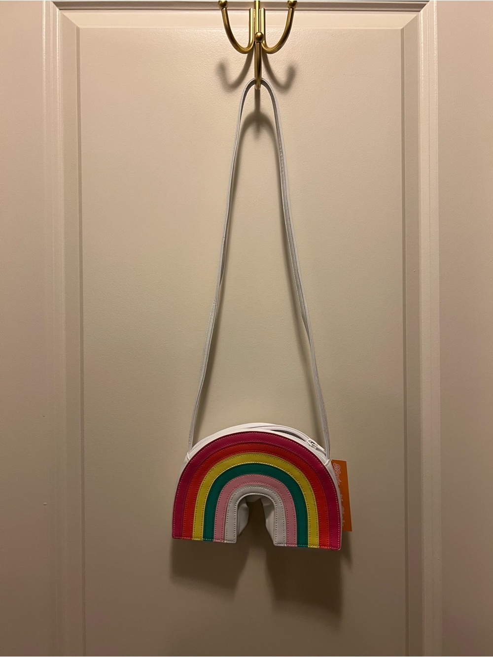 Gymboree Kids Rainbow Crossbody Bag - White with Multi-Color Arches